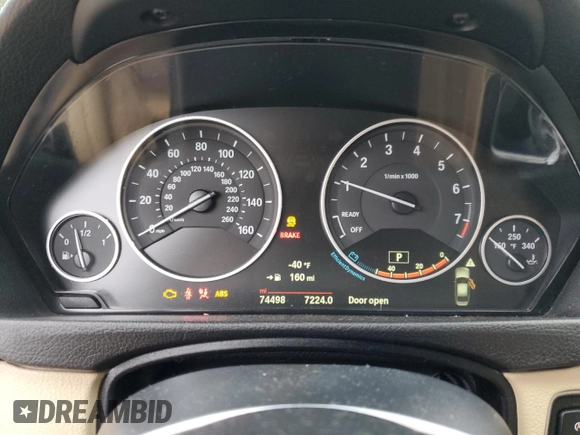 2016 BMW 3 Series 320i xDrive with VIN WBA8A3C57GK688602, listed as a Copart auction lot 84408424 with 74,498 mi miles and Salvage Title. Bid and sale history available at DreamBid. Image 9.