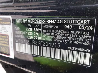 2024 Mercedes-Benz GLC with VIN W1NKJ8HB8RF204915, listed as a IAAI auction lot 41309310 with 5,500 mi miles. Bid and sale history available at carsss.com. Image 9.