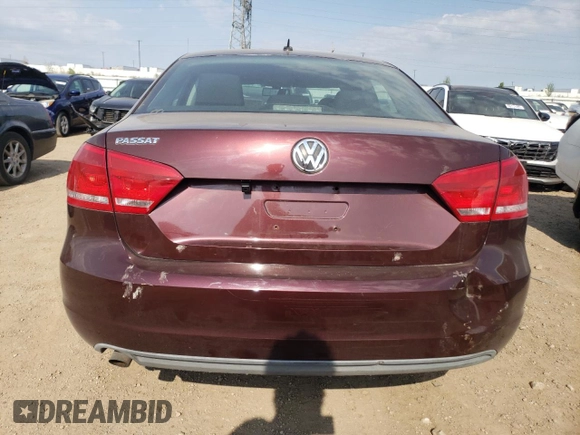 2012 Volkswagen Passat S with VIN 1VWAP7A30CC042976, listed as a Copart auction lot 56159455 with 130,729 mi miles and Salvage title. Bid and sale history available at DreamBid. Image 6.