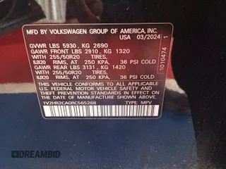 2024 Volkswagen Atlas SE с VIN 1V2HR2CA0RC565268, выставлен на аукционе IAAI как лот 42796122 с пробегом 25 132 миль миль и . История ставок и продаж доступна на DreamBid. Изображение 22.