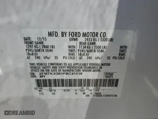 2015 Ford Edge SE with VIN 2FMTK3G91FBC41016, listed as a Copart auction lot 51779135 with 94,669 mi miles and Salvage Title. Bid and sale history available at carsss.com. Image 15.