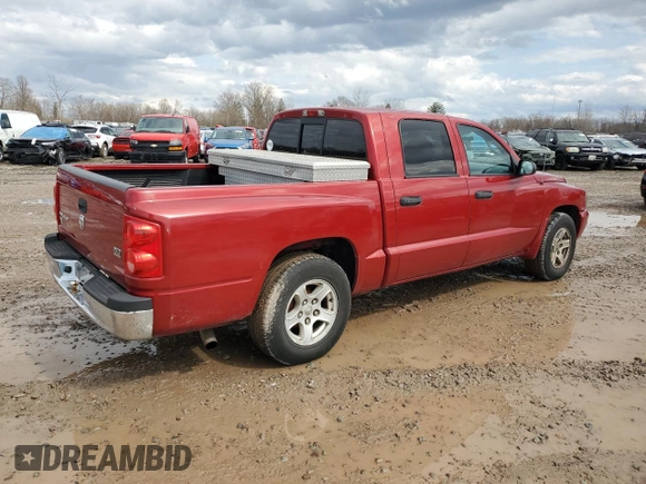 2007 Dodge Dakota SLT with VIN 1D7HW48J87S162047, listed as a Copart auction lot 51101885 with 115,438 mi miles and Salvage Title. Bid and sale history available at carsss.com. Image 3.