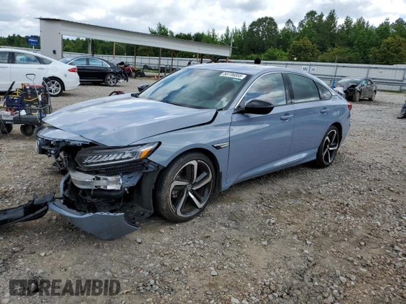 2021 Honda Accord Sport with VIN 1HGCV2F30MA029866, listed as a Copart auction lot 58736855 with 28,216 mi miles and Salvage title. Bid and sale history available at DreamBid. Image 1.