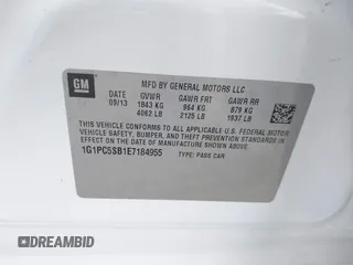2014 Chevrolet Cruze 1LT with VIN 1G1PC5SB1E7184955, listed as a IAAI auction lot 42425326 with 144,600 mi miles and . Bid and sale history available at DreamBid. Image 9.