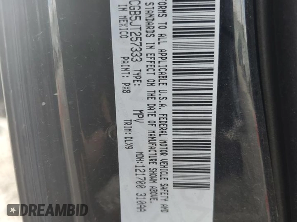 2018 Dodge Journey Crossroad z VIN 3C4PDCGB5JT257333, wystawiony jako Copart lot #58258905 z przebiegiem 150 648 mil mil oraz Szkoda całkowita • Salvage title. Historia ofert i sprzedaży dostępna na DreamBid. Obrazek 13.