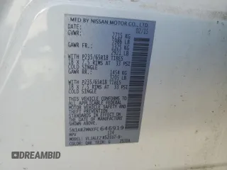 2015 Nissan Pathfinder S с VIN 5N1AR2MNXFC646919, выставлен на аукционе Copart как лот 54557855 с пробегом 268 032 миль миль и Списание • Salvage title. История ставок и продаж доступна на DreamBid. Изображение 13.