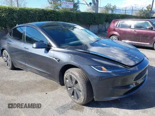 2024 Tesla Model 3 with VIN 5YJ3E1EA0RF718703, listed as a IAAI auction lot 41278243 with 6,504 mi miles. Bid and sale history available at carsss.com. Image 1.