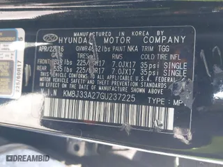 2016 Hyundai Tucson Limited with VIN KM8J33A27GU237225, listed as a IAAI auction lot 41223497 with 158,986 mi miles. Bid and sale history available at carsss.com. Image 9.