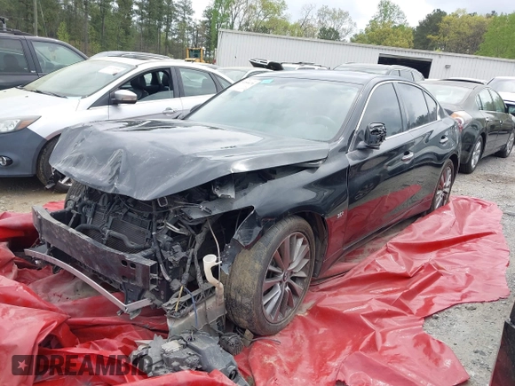 2018 Infiniti Q50 Luxe with VIN JN1EV7APXJM353659, listed as a IAAI auction lot 39289470 with 124,830 mi miles and . Bid and sale history available at DreamBid. Image 2.