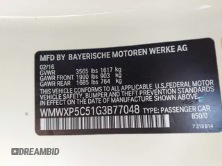 2016 MINI Hardtop z VIN WMWXP5C51G3B77048, wystawiony jako IAAI lot #42205734 z przebiegiem 89 954 mil mil oraz . Historia ofert i sprzedaży dostępna na DreamBid. Obrazek 9.