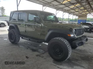 2025 Jeep Wrangler Sport S with VIN 1C4PJXDG7SW536309, listed as a Copart auction lot 53847575 with 1,476 mi miles and Salvage title. Bid and sale history available at DreamBid. Image 4.