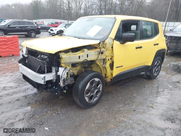 2015 Jeep Renegade Sport with VIN ZACCJBAH0FPB65177, listed as a IAAI auction lot 41475456 with 133,806 mi miles. Bid and sale history available at carsss.com. Image 2.