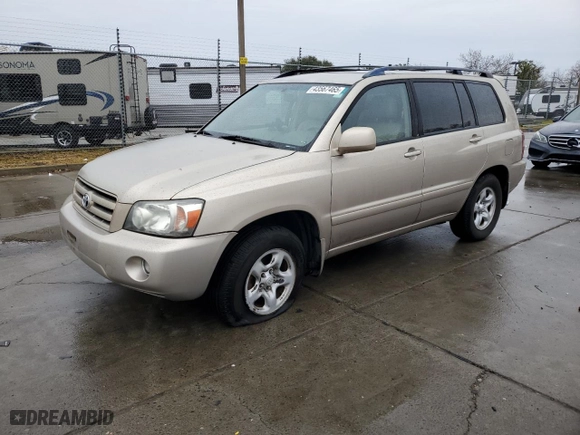 2007 Toyota Highlander with VIN JTEGD21A270161199, listed as a Copart auction lot 43567465 with 127,883 mi miles and Salvage Title. Bid and sale history available at carsss.com. Image 1.