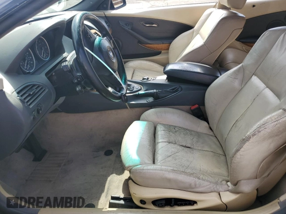 2005 BMW 6 Series 645Ci with VIN WBAEK73455B328546, listed as a Copart auction lot 54696625 with 121,804 mi miles and Salvage Title. Bid and sale history available at carsss.com. Image 7.