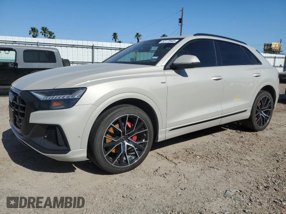 2023 Audi Q8 Premium Plus with VIN WA1EVBF14PD034863, listed as a Copart auction lot 52172605 with Not provided miles and Salvage title. Bid and sale history available at DreamBid. Image 1.