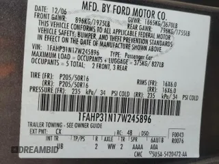 2007 Ford Focus S с VIN 1FAHP31N17W245896, выставлен на аукционе Copart как лот 54270645 с пробегом 137 229 миль миль и Чистый • Clean title. История ставок и продаж доступна на DreamBid. Изображение 13.