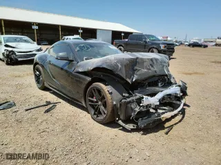 2021 Toyota GR Supra 3.0 with VIN WZ1DB0C05MW035922, listed as a Copart auction lot 43603042 with 0 mi miles and Salvage Title. Bid and sale history available at carsss.com. Image 1.
