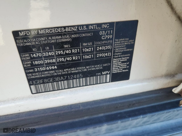 2011 Mercedes-Benz GL-Class GL 550 with VIN 4JGBF8GE3BA712485, listed as a Copart auction lot 80349694 with 82,901 mi miles and Salvage Title. Bid and sale history available at carsss.com. Image 13.