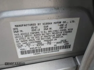 2003 Nissan Altima S with VIN 1N4AL11D23C290009, listed as a IAAI auction lot 41813061 with 247,427 mi miles. Bid and sale history available at carsss.com. Image 9.