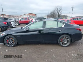 2018 Infiniti Q50 RED SPORT 400 with VIN JN1FV7ARXJM481650, listed as a IAAI auction lot 41572515 with 75,957 mi miles. Bid and sale history available at carsss.com. Image 14.