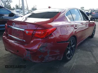 2015 Infiniti Q50 Premium with VIN JN1BV7AP7FM335405, listed as a IAAI auction lot 41502424 with 76,517 mi miles and . Bid and sale history available at DreamBid. Image 4.