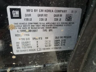 2021 Chevrolet TrailBlazer LS with VIN KL79MMS20MB126917, listed as a Copart auction lot 49863315 with 56,945 mi miles and Salvage Title. Bid and sale history available at carsss.com. Image 14.