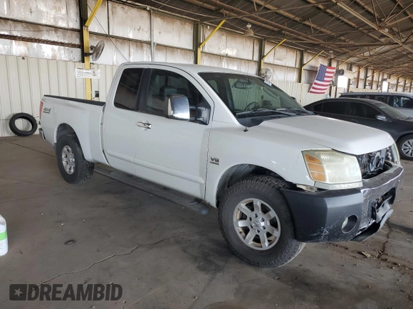 2004 Nissan Titan SE with VIN 1N6AA06B84N577326, listed as a Copart auction lot 59724355 with 179,549 mi miles and Salvage title. Bid and sale history available at DreamBid. Image 4.