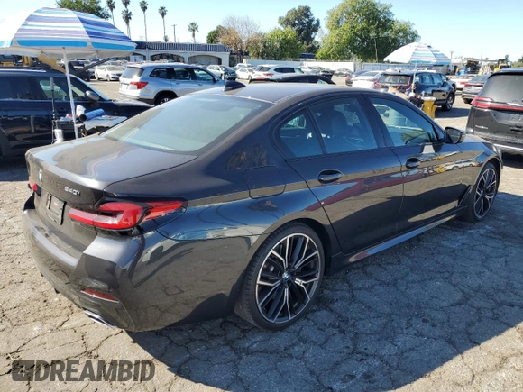 2021 BMW 5 Series 540i with VIN WBA53BJ06MWX28140, listed as a Copart auction lot 43369545 with 19,694 mi miles and Non Repairable. Bid and sale history available at DreamBid. Image 3.