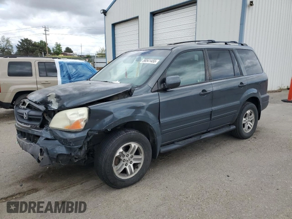 2003 Honda Pilot EX z VIN 2HKYF18563H543125, wystawiony jako Copart lot #56541455 z przebiegiem 241 804 mil mil oraz Szkoda całkowita • Salvage title. Historia ofert i sprzedaży dostępna na DreamBid. Obrazek 1.