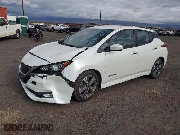 2018 Nissan LEAF SL with VIN 1N4AZ1CP5JC305508, listed as a Copart auction lot 71486084 with 77,307 mi miles and Salvage Title. Bid and sale history available at DreamBid. Image 1.