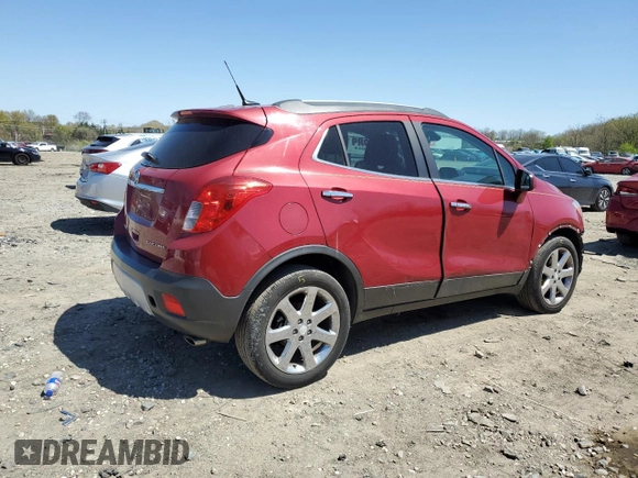 2013 Buick Encore Leather with VIN KL4CJCSB2DB105749, listed as a Copart auction lot 53475525 with 100,659 mi miles and Salvage Title. Bid and sale history available at carsss.com. Image 3.