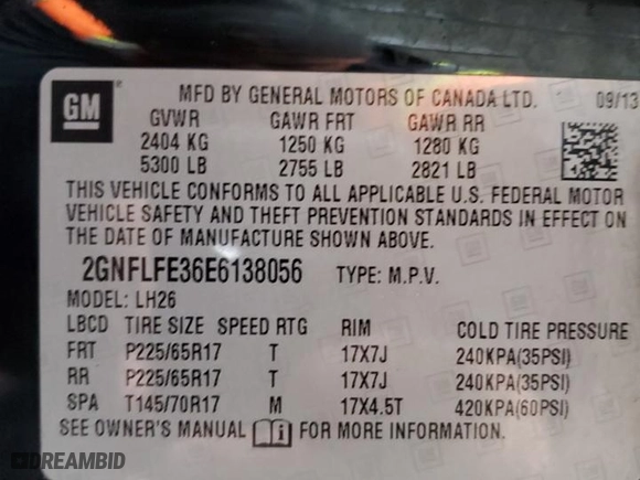 2014 Chevrolet Equinox LT with VIN 2GNFLFE36E6138056, listed as a Copart auction lot 50701405 with 102,050 mi miles and Salvage Title. Bid and sale history available at carsss.com. Image 14.