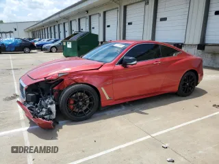 2017 Infiniti Q60 Red Sport 400 with VIN JN1FV7EL3HM700383, listed as a Copart auction lot 63818685 with 88,716 mi miles and Salvage title. Bid and sale history available at DreamBid. Image 1.