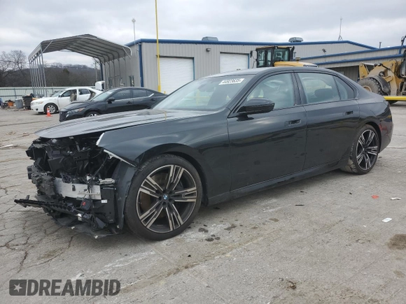 2023 BMW 7 Series 740i with VIN WBA23EH06PCM24760, listed as a Copart auction lot 44923635 with 20,840 mi miles and Salvage Title. Bid and sale history available at carsss.com. Image 1.