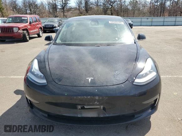 2019 Tesla Model 3 Long Range with VIN 5YJ3E1EB6KF392727, listed as a Copart auction lot 53343735 with 55,196 mi miles and Salvage Title. Bid and sale history available at DreamBid. Image 5.