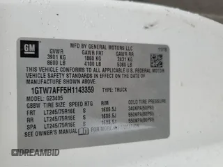 2017 GMC Savana Cargo z VIN 1GTW7AFF5H1143359, wystawiony jako Copart lot #53189835 z przebiegiem 114 245 mil mil oraz Szkoda całkowita • Salvage title. Historia ofert i sprzedaży dostępna na DreamBid. Obrazek 14.
