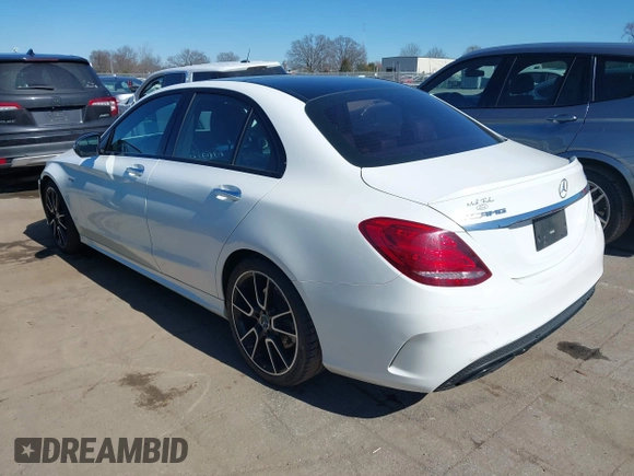2018 Mercedes-Benz C 43 AMG with VIN 55SWF6EB4JU238408, listed as a IAAI auction lot 41630851 with 116,235 mi miles and . Bid and sale history available at carsss.com. Image 3.