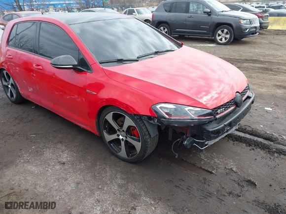 2017 Volkswagen Golf GTI S with VIN 3VW5T7AU5HM009256, listed as a IAAI auction lot 41655836 with 95,931 mi miles. Bid and sale history available at carsss.com. Image 1.