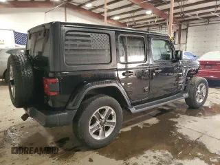 2020 Jeep Wrangler Unlimited Sahara with VIN 1C4HJXEN4LW197432, listed as a Copart auction lot 85992204 with 46,523 mi miles and Salvage Title. Bid and sale history available at carsss.com. Image 3.