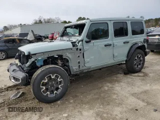 2024 Jeep Wrangler Sahara with VIN 1C4PJXENXRW153777, listed as a Copart auction lot 46066605 with 16,707 mi miles and Salvage Title. Bid and sale history available at carsss.com. Image 1.
