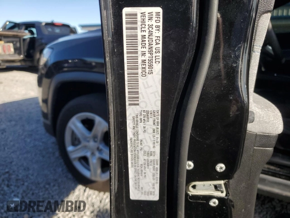 2023 Jeep Compass Sport with VIN 3C4NJDAN9PT559015, listed as a Copart auction lot 50590005 with 18,843 mi miles and Salvage title. Bid and sale history available at DreamBid. Image 13.