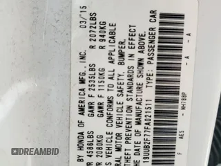 2015 Acura TLX Advance с VIN 19UUB2F77FA021511, выставлен на аукционе Copart как лот 56581325 с пробегом Не указан миль и Списание • Salvage title. История ставок и продаж доступна на DreamBid. Изображение 12.