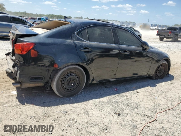 2006 Lexus IS 250 with VIN JTHBK262665022280, listed as a Copart auction lot 54563265 with 196,580 mi miles and Salvage Title. Bid and sale history available at DreamBid. Image 3.