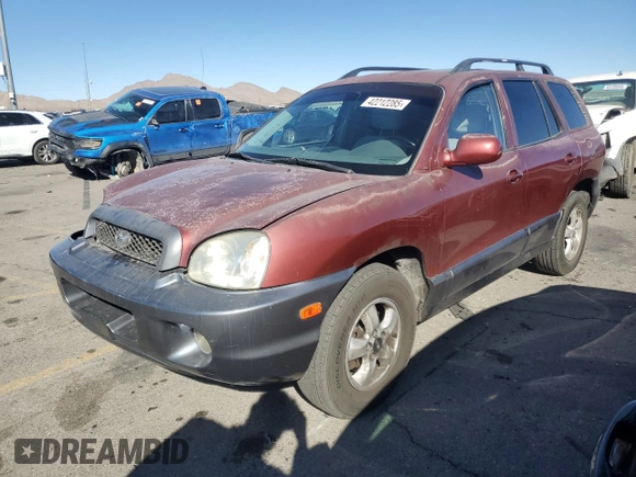 2005 Hyundai Santa Fe GLS with VIN KM8SC13D85U933502, listed as a Copart auction lot 42212285 with 199,563 mi miles and Salvage Title. Bid and sale history available at carsss.com. Image 1.