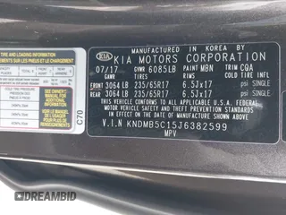 2018 Kia Sedona LX with VIN KNDMB5C15J6382599, listed as a IAAI auction lot 41964769 with 82,494 mi miles. Bid and sale history available at carsss.com. Image 9.