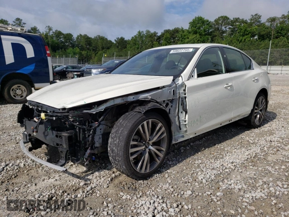 2022 Infiniti Q50 Sensory with VIN JN1EV7CR6NM341660, listed as a Copart auction lot 59622755 with 32,466 mi miles and Salvage title. Bid and sale history available at DreamBid. Image 1.