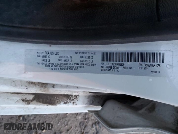 2015 Chrysler 200 Limited with VIN 1C3CCCAB3FN699050, listed as a Copart auction lot 49129525 with 176,701 mi miles and Salvage Title. Bid and sale history available at DreamBid. Image 12.