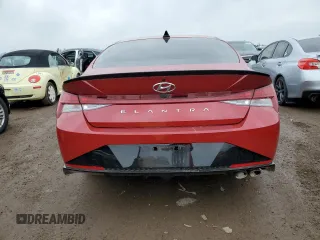 2023 Hyundai Elantra N Line z VIN KMHLR4AF9PU498016, wystawiony jako Copart lot #52012365 z przebiegiem 20 521 mil mil oraz Szkoda całkowita • Salvage title. Historia ofert i sprzedaży dostępna na DreamBid. Obrazek 6.
