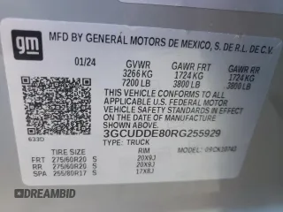 2024 Chevrolet Silverado 1500 LT with VIN 3GCUDDE80RG255929, listed as a Copart auction lot 85873354 with 1,584 mi miles and Salvage Title. Bid and sale history available at carsss.com. Image 13.