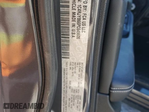 2023 Jeep Grand Cherokee with VIN 1C4RJYB66PC649606, listed as a Copart auction lot 46780915 with Not provided miles and Clean title. Bid and sale history available at DreamBid. Image 13.
